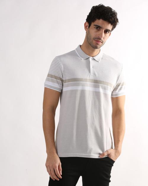 Slim Fit Polo T-Shirt with Spread Collar