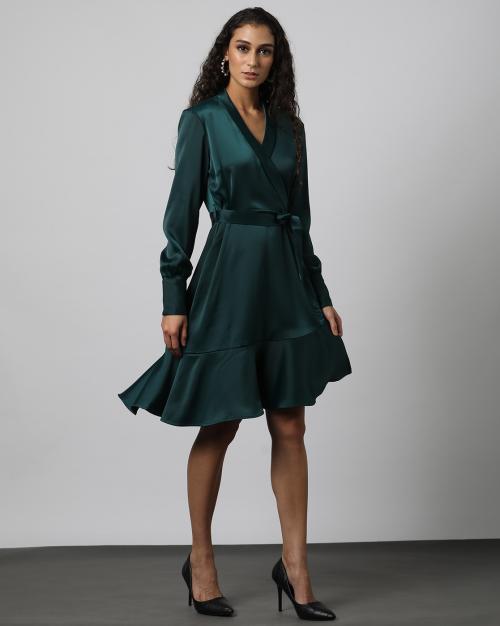 Women Wrap Dress with Belt