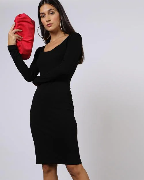 Women Square-Neck Bodycon Dress