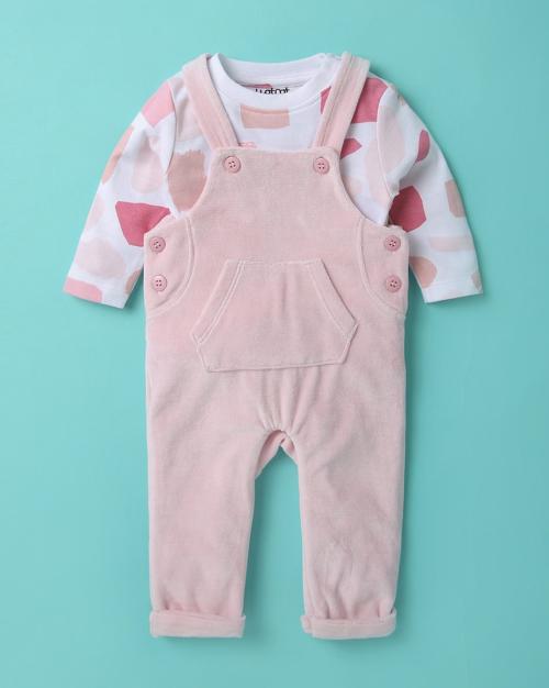 Printed T-Shirt with Dungarees