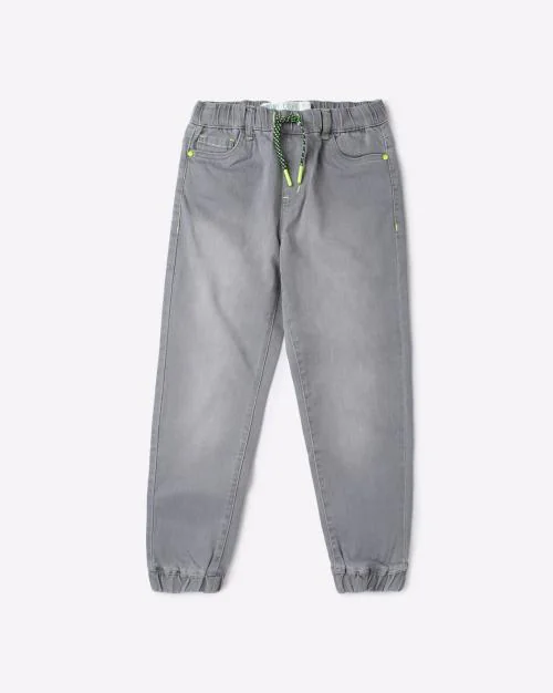 Washed Joggers with Drawstring Fastening