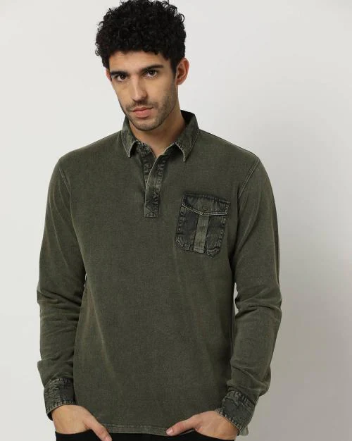 Regular Fit Polo T-Shirt with Flap Pocket