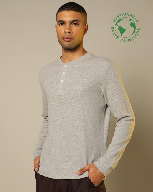 Buy Heathered Organic Cotton Henley TShirt Online at Best Prices in