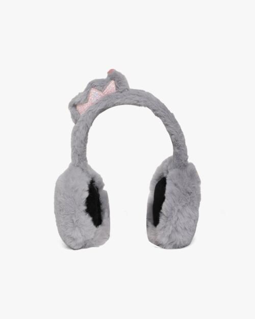 Girls Ear Muffs with Crown Accent