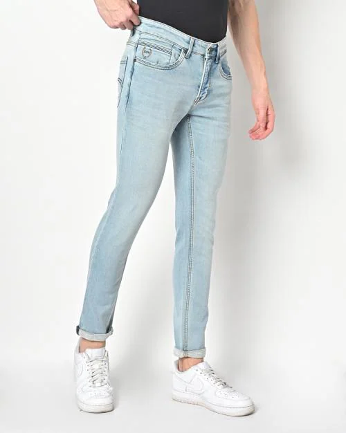 Men Acid-Wash Skinny Fit Jeans