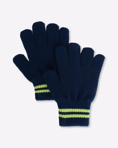 Buy Boys Winter Gloves with Striped Cuff Online at Best Prices in India