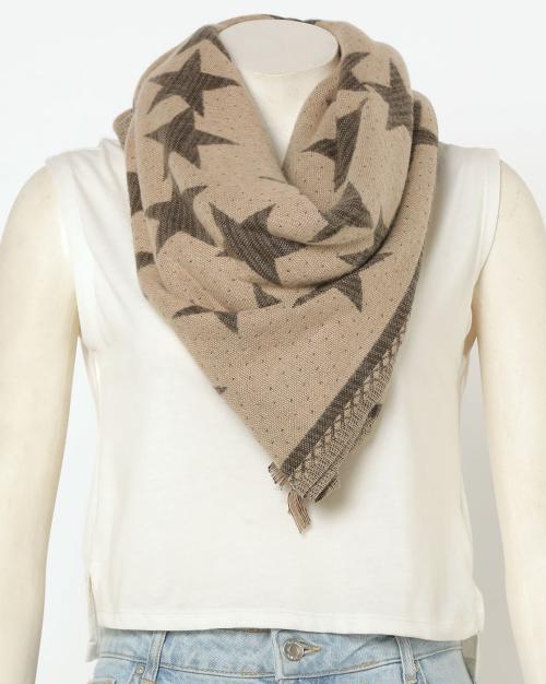 Geometric Pattern Stole with Tassels