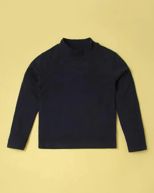 Cotton High-Neck T-Shirt