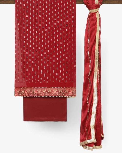 3-piece Embellished Unstitched Dress Material