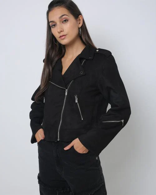 Biker Jacket with Zipper Pockets