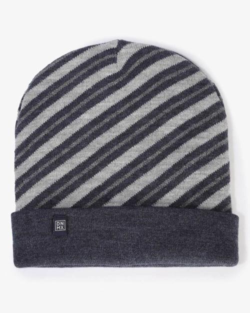 Men Striped Beanie Cap