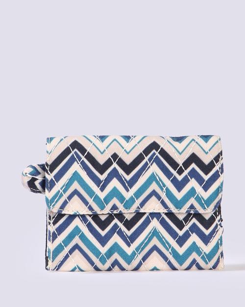 Women Chevron Print Flap-Over Wallet
