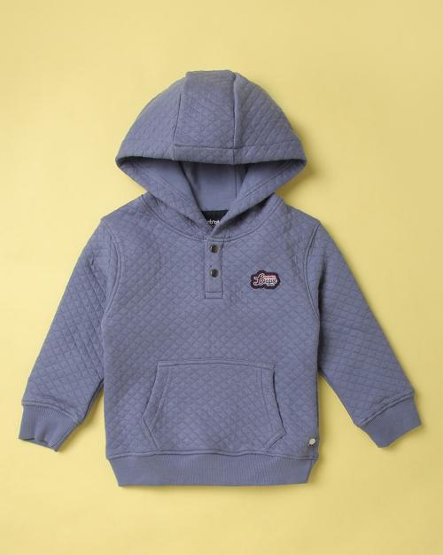 Quilted Hoodie with Kangaroo Pocket