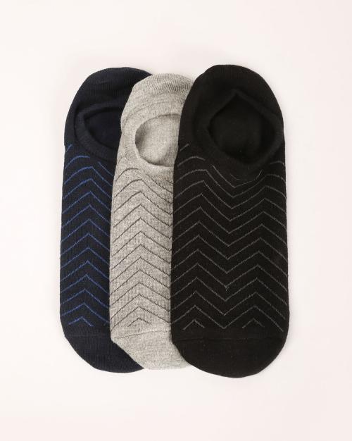 Pack of 3 Striped No-Show Socks