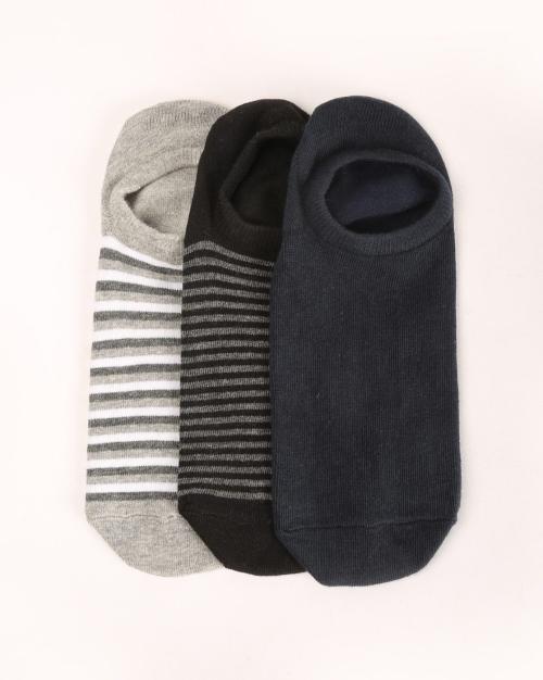 Pack of 3 Striped No-Show Socks