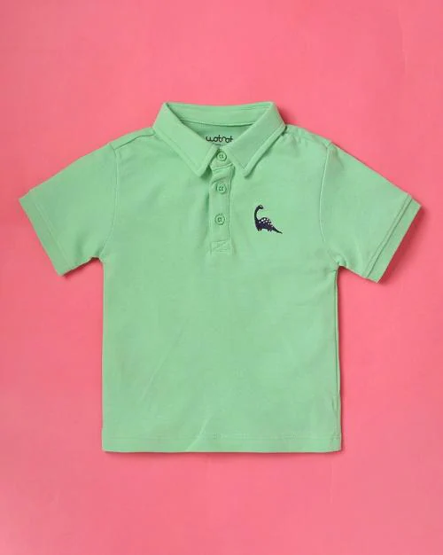Embroidered Cotton Polo T-Shirt