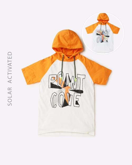 Solar Reactive Print Hooded T-Shirt