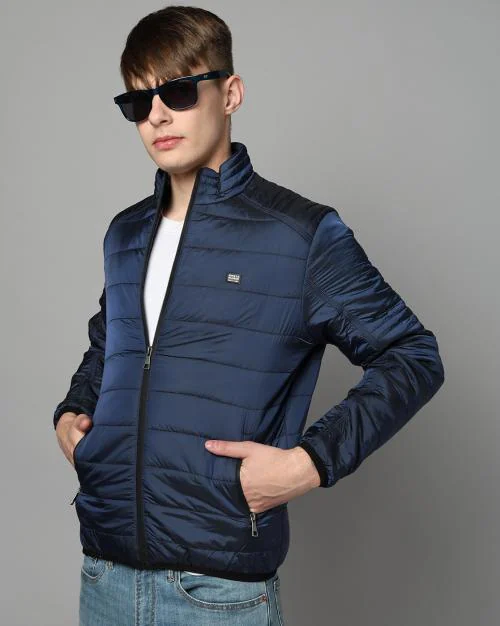 Men Quilted Regular Fit Bomber Jacket