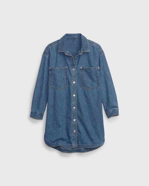 Lightly Washed Shirt Dress
