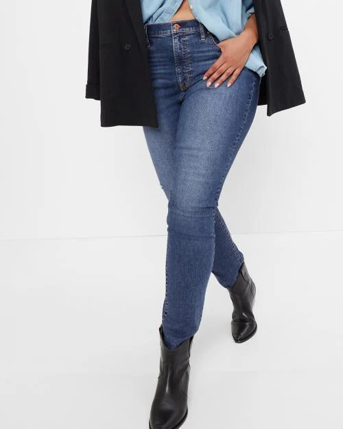 Lightly Washed Mid Distress Stretchable Skinny Jeans