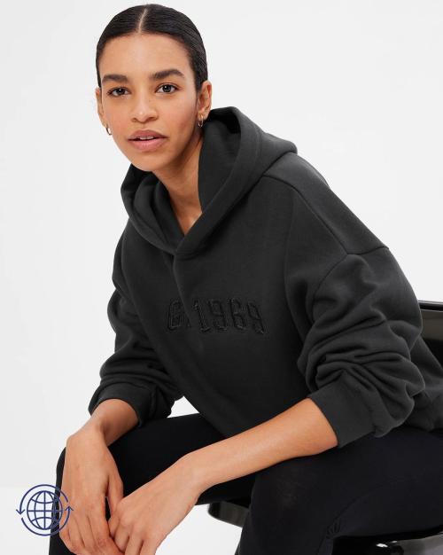 Brand Logo Relaxed Fit Hoodie