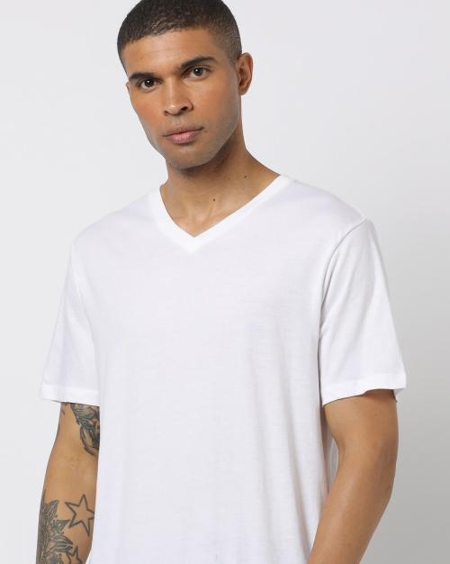 Buy Slim Fit VNeck TShirt Online at Best Prices in India JioMart.