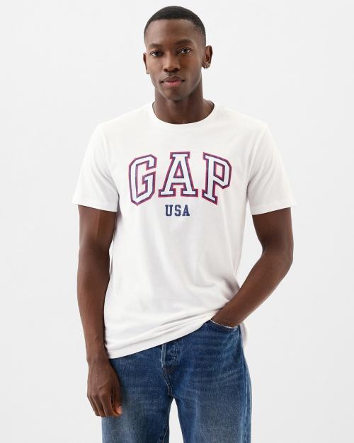 Arch Logo Embroidered Crew-Neck T-Shirt