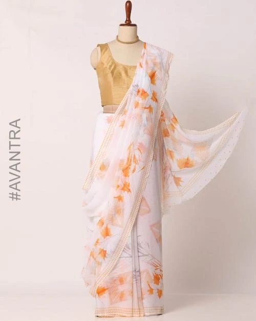 Leaf Print Saree