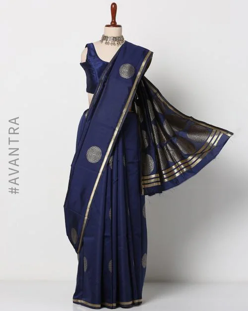Geometric Pattern Saree with Zari Border