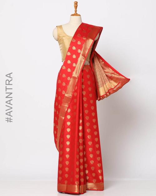 Woven Saree with Zari Border