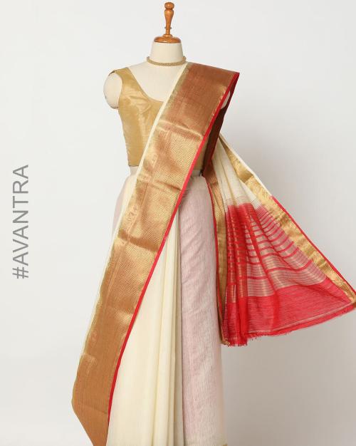 Banarasi Saree with Striped Border
