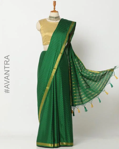 Woven Mysore Silk Saree with Zari Border