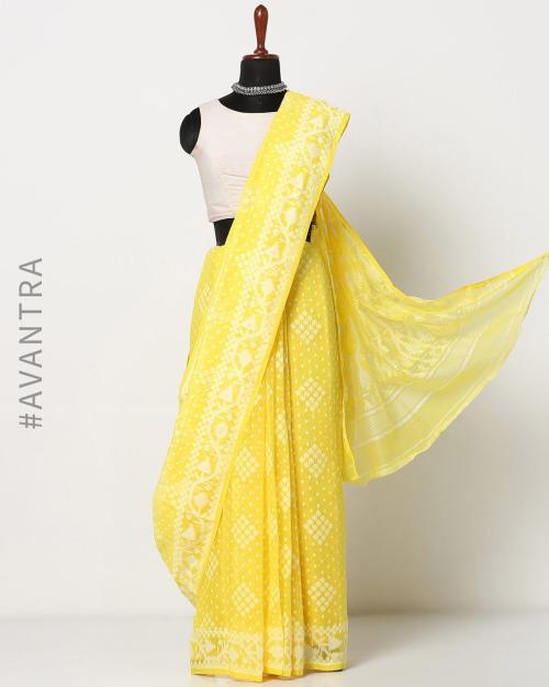 Handloom Cotton Silk Jamdani Saree