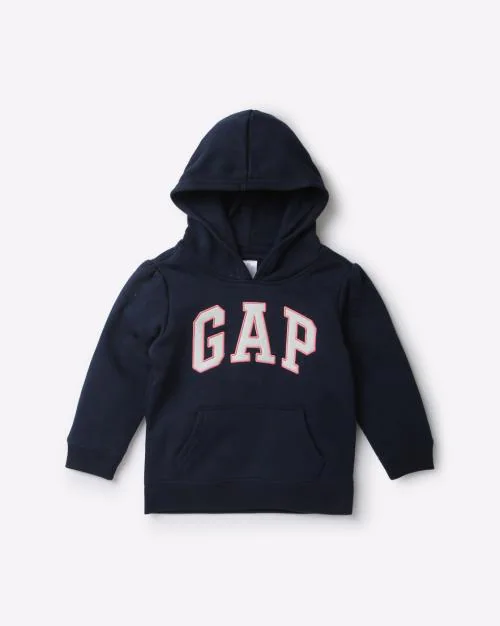Logo Applique Hoodie with Kangaroo Pocket