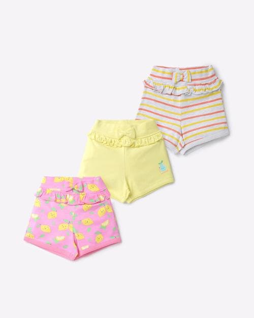 Pack of 3 Shorts with Bow Accent