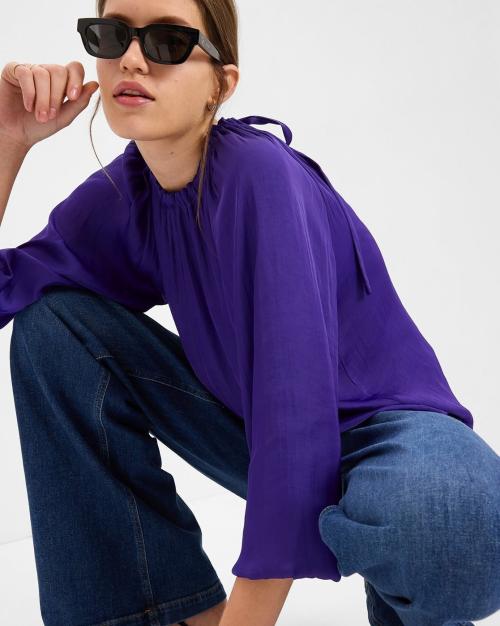 Bow-Back Top with Long Sleeves