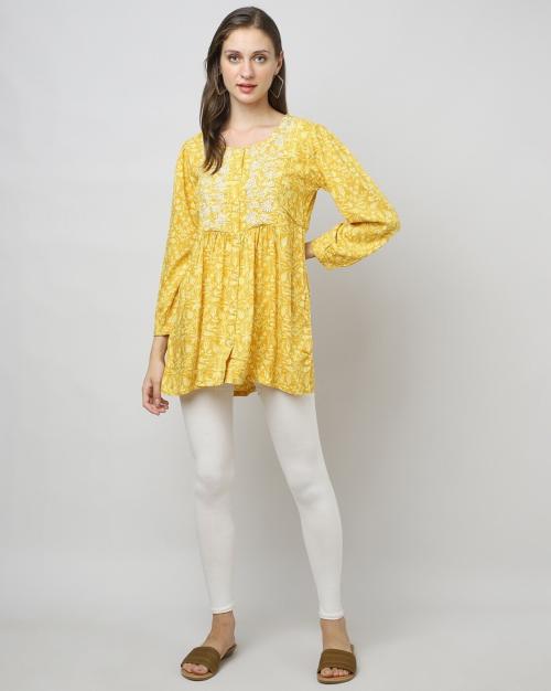 Liva Printed A-Line Kurti