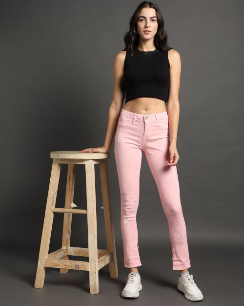 Women Skinny Fit Embroidered Jeans