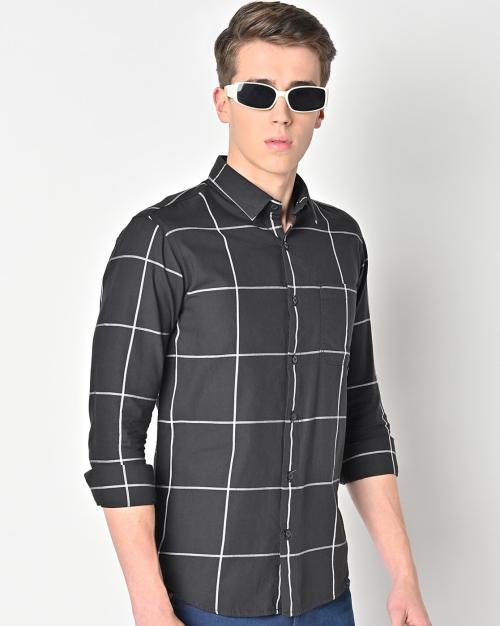 Men Checked Slim Fit Shirt