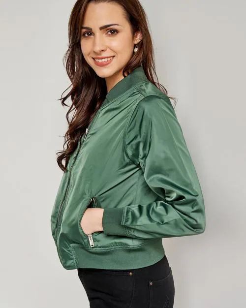 Zip-Front Bomber Jacket