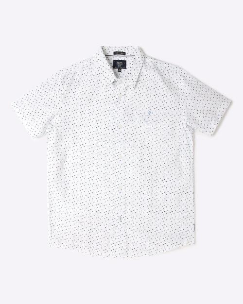 Micro print Shirt with Patch Pocket