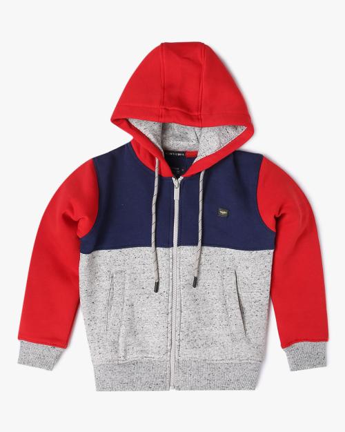 Colourblock Zip-Front Hoodie