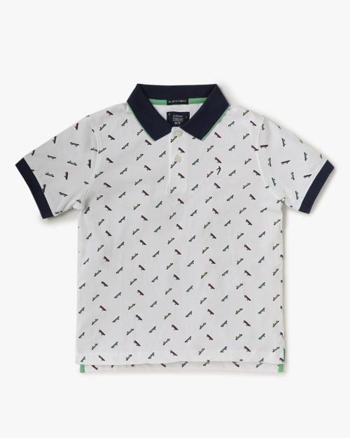 Micro Print Polo T-Shirt