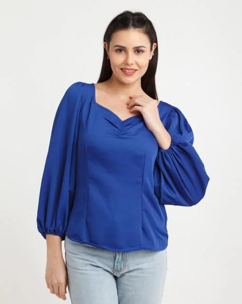 Top with Puff Sleeves