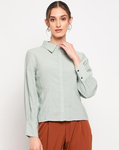Relaxed Fit Shirt with Concealed Placket