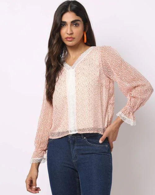 Animal Print V-Neck Top