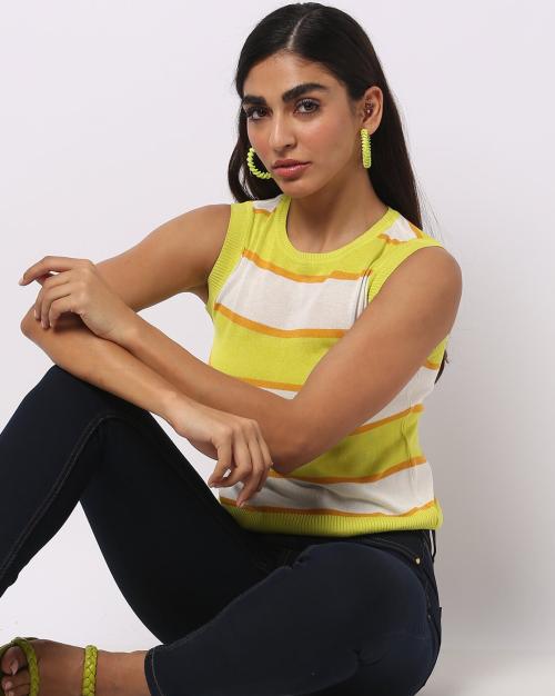 Striped Sleeveless Pullover