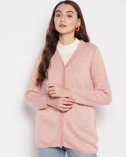 V-Neck Button-Down Cardigan