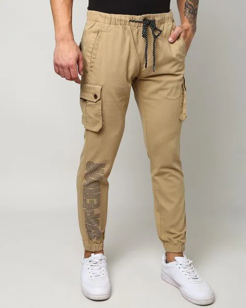 Buy Skinny Fit Joggers with Drawstring Waist Online at Best Prices in ...