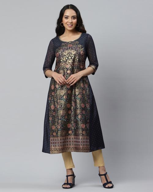 A-Line Floral Print Kurta